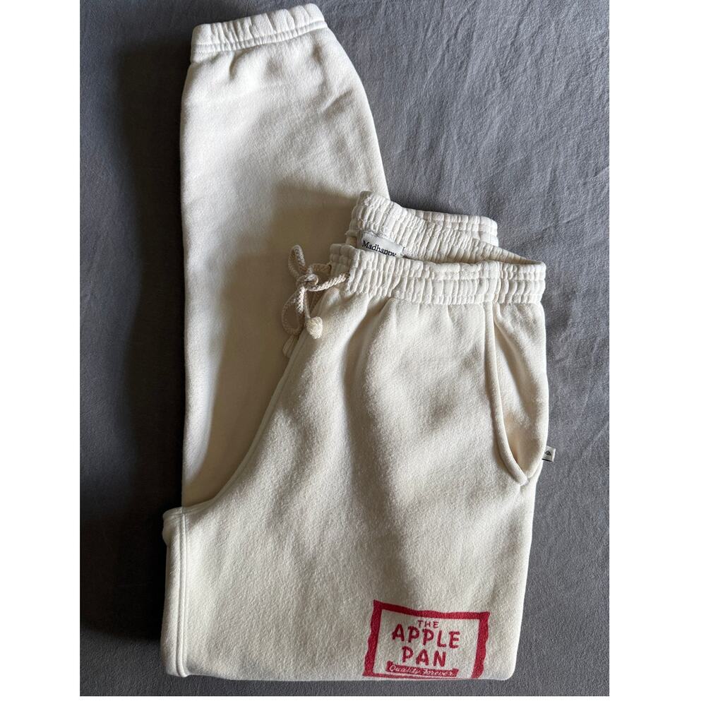Madhappy Apple Pan Sweatpants Ivory Size Small Rare Collab Pristine Condition
